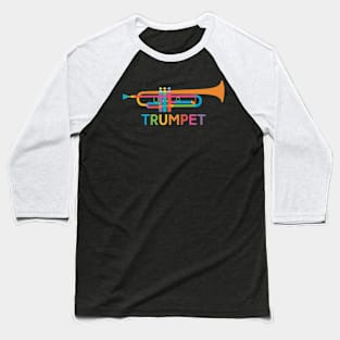 Vibrant Trumpet in Rainbow Colors Baseball T-Shirt